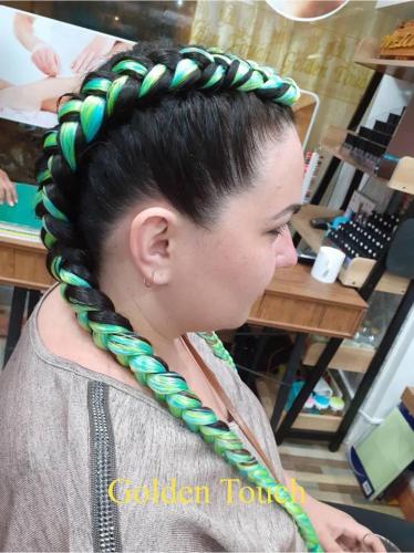 Beautiful green hair braids in patong