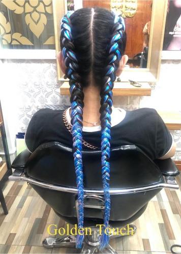 Blue hair braids in patong